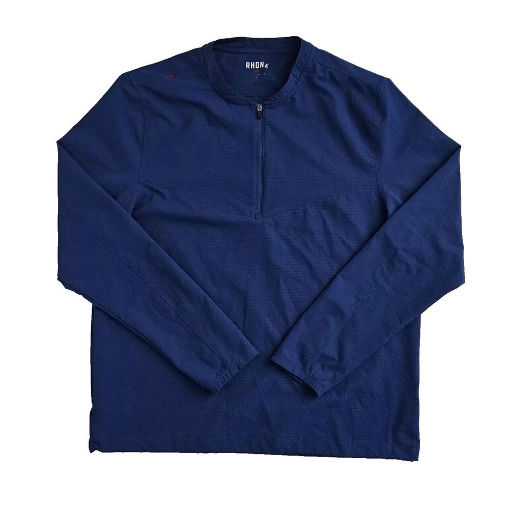 Rhone (Mens Medium Large)‎ Athletic 1/4 Zip Royal Blue Long Sleeve Stretch Shirt